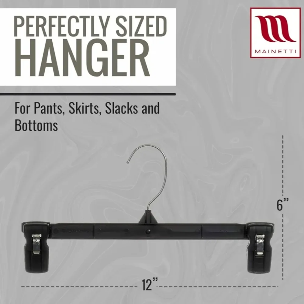 Black Recycled Plastic Adjustable Clip Hanger 15pk